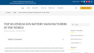 Top 10 Lithium-Ion Battery Manufacturers In The World - ev battery supplier