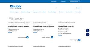 Onze Vestigingen | Chubb Fire & Security - fire alarm supplier