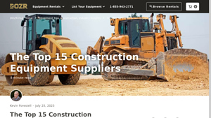 The Top 15 Construction Equipment Suppliers - DOZR - manufacturing equipment supplier