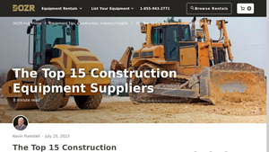 The Top 15 Construction Equipment Suppliers - DOZR - heavy equipment supplier