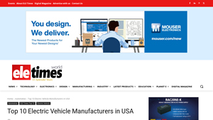 Top 10 Electric Vehicle Manufacturers in USA - ELE Times - ev supplier