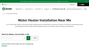 Find a Water Heater Plumbers Near Me | A. O. Smith - hot water system supplier