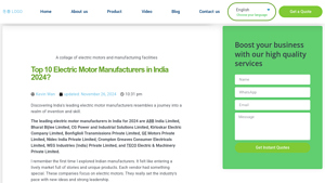 Top 10 Electric Motor Manufacturers in India 2024 - iecmotores.com - electric motor supplier