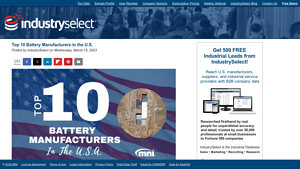Top 10 Battery Manufacturers in the U.S. - IndustrySelect® - battery supplier