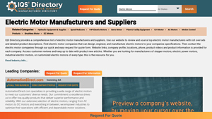 Electric Motor Manufacturers and Suppliers - IQS Directory - electric motor supplier