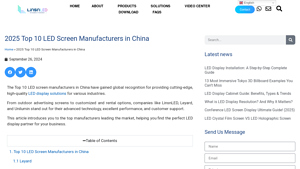 2025 Top 10 LED Screen Manufacturers in China - linsnled.com - led screen supplier