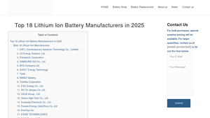 Top 18 Lithium Ion Battery Manufacturers in 2025 - battery supplier