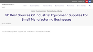 50 Best Sources of Industrial Equipment Supplies for Small ... - manufacturing equipment supplier