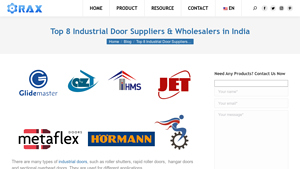 Top 8 Industrial Door Suppliers & Wholesalers in India - Raxdoor.com - industrial door supplier