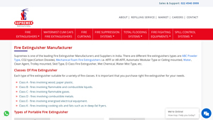 Fire Extinguisher Manufacturer, Supplier in India | Classes - fire extinguisher supplier