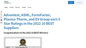 10 BEST Semiconductor Equipment Supplier Rankings for 2022 - TechInsights - manufacturing equipment supplier