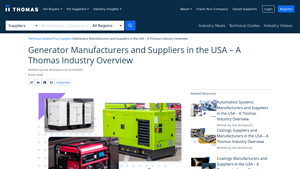 Generator Manufacturers and Suppliers in the USA - Thomasnet - generator supplier