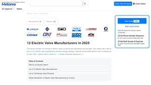 12 Electric Valve Manufacturers in 2025 | Metoree - electric valve supplier