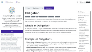 Obligation | O | Definitions | Accounting Terms Lexicon - obligations to suppliers of goods accounting