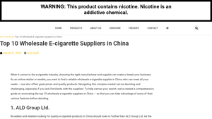 Top 10 Wholesale E-cigarette Suppliers in China - ALD - electronic cigarette wholesale supplier
