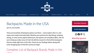 25+ Backpacks Made in the USA - AllAmerican.org - backpack supplier