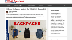 14 Best Backpacks Made in USA (2025 List) - All American Made - backpack supplier