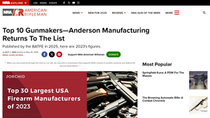 An Official Journal Of The NRA | Top 10 Gunmakers—Anderson ... - weapon suppliers