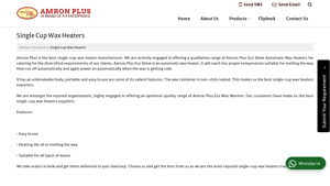 Single Cup Wax Heaters Manufacturer - amronplus.in - wax warmer supplier