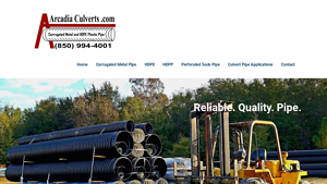 Arcadia Culverts - Reliable. Quality. Culvert Pipe. Pace FL - 850-994-4001 - culvert suppliers