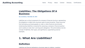 Liabilities: The Obligations of a Business | Auditing Accounting - obligations to suppliers of goods accounting
