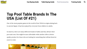 Top Pool Table Brands in the USA (List of #21) - Billiard Guides - pool table supplier