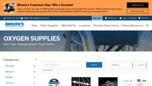 Oxygen Supplies | Binson's Medical Equipment & Supplies - oxygen equipment supplier
