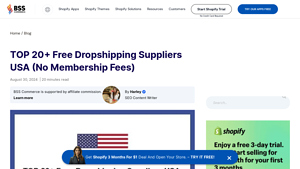 TOP 20+ Free Dropshipping Suppliers USA (No Membership Fees) - BSS Commerce - dropshipping supplier usa