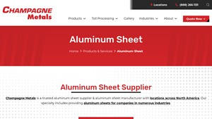 Buy Aluminum Sheet - Champagne Metals - aluminum sheet suppliers