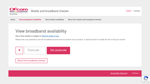 View broadband availability - Ofcom Checker title - internet supplier in my area