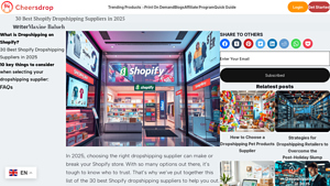 30 Best Shopify Dropshipping Suppliers in 2025 - Cheersdrop - best dropshipping supplier