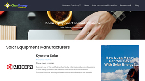 Solar Equipment Manufacturers | Cleanenergyauthority.com - solar energy equipment supplier