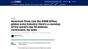 Here are the top 10 defense contractors in the world - CNBC - weapon suppliers