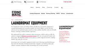 Commercial Laundromat Equipment - Coin-O-Matic - coin operated laundry equipment supplier