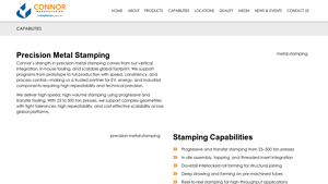 Metal Stamping - Connor Manufacturing - metal stamping supplier