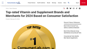 Top Rated Vitamin and Supplement Brands - ConsumerLab.com - best supplement supplier