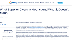 What does Supplier Diversity Mean? | Coupa - diverse supplier
