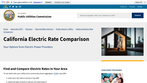 California Electric Rate Comparison - California Public Utilities ... - cheapest electricity supplier