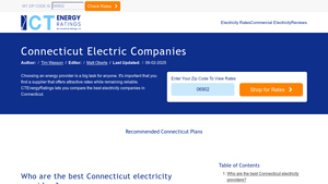 Connecticut Electric Companies - CT Energy Ratings - electric supplier rates in ct