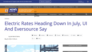 Electric Rates Heading Down In July, UI And Eversource Say - electric supplier rates in ct