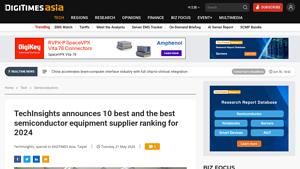 TechInsights announces 10 best and the best semiconductor equipment ... - semiconductor equipment supplier