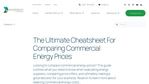 Commercial Energy Price Comparison Cheatsheet | Diversegy - cheapest business electricity supplier