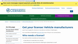 Get your license: Vehicle manufacturers - WA State Licensing (DOL) - licence plate manufacturers