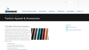Films and Laminates for Fashion Industry | Dunmore - apparel supplier in dunmore