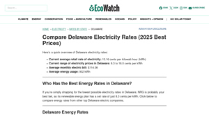 Compare Electricity Rates in Delaware (July 2025) - EcoWatch - electric supplier rates