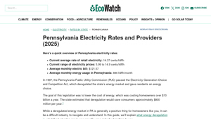 Compare Electricity Rates in Pennsylvania (June 2025)-EcoWatch - electric supplier rates in pa