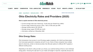 Ohio Electricity Rates and Providers (June 2025) - EcoWatch - cheapest electric supplier in ohio