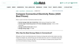 Compare Electricity Rates in Connecticut (June 2025)- EcoWatch - electric supplier rates in ct
