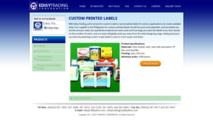 Custom Printed Labels Supplier, Philippines | Edisy Trading - labels supplier