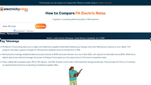 Electricity Rates in Pennsylvania: How to Compare & Save in 2025 - electric supplier rates in pa